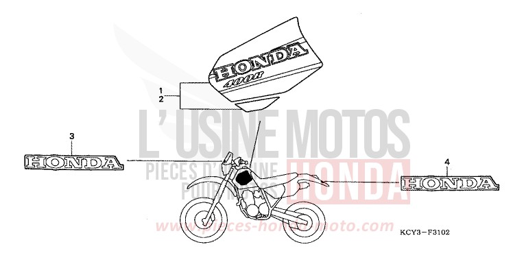 MARK (XR400R1) for XR400R FIGHTING RED (R134) from 2001