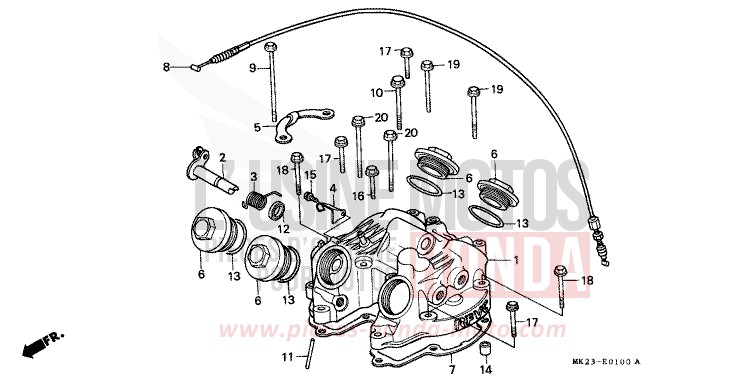 CYLINDER HEAD COVER for XR600R SHASTA WHITE (NH138H) from 1992