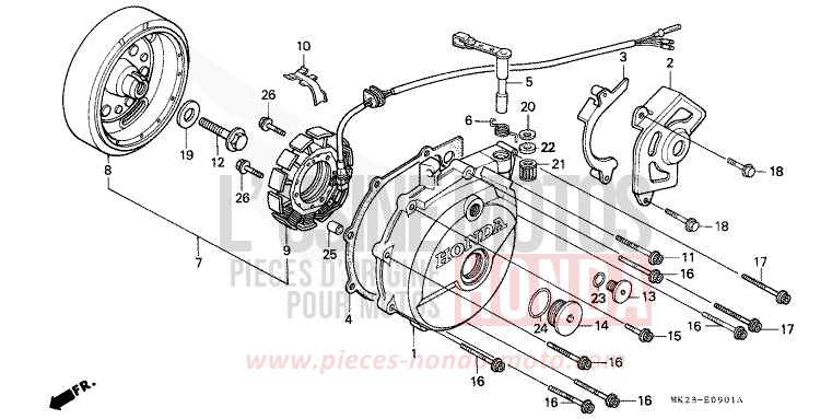 GENERATORE per XR600R SHASTA WHITE (NH138H) del 1992