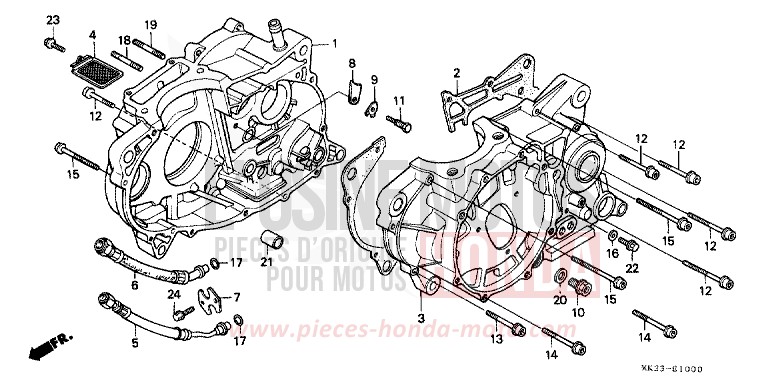 CRANKCASE for XR600R SHASTA WHITE (NH138H) from 1992