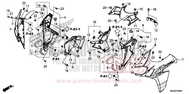 MIDDLE COWL (CRF1000A2/AL2/D2/DL2) for CRF1000 DEGITAL SILVER METALLIC (NHA30D) from 2019