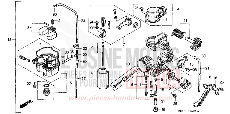 CARBURETOR (XR600RJ/RK/RL/RM/RN) for XR600R SHASTA WHITE (NH138H) from 1992
