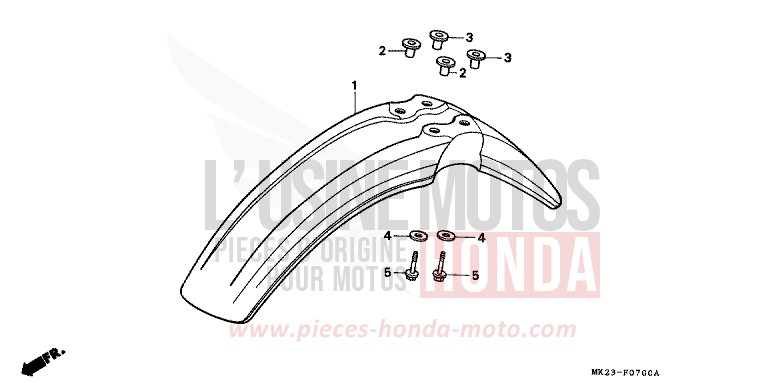 FRONT FENDER for XR600R SHASTA WHITE (NH138H) from 1992
