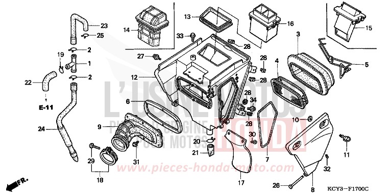 AIR CLEANER for XR400R FIGHTING RED (R134) from 2002