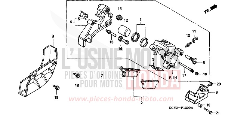 REAR BRAKE CALIPER for XR400R FIGHTING RED (R134) from 2003