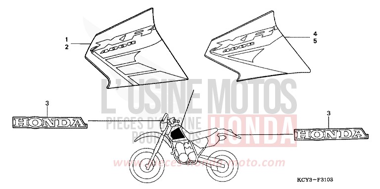 MARK (XR400R2/3) for XR400R FIGHTING RED (R134) from 2003
