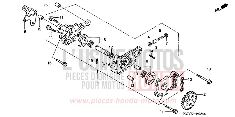 OIL PUMP for XR400R FIGHTING RED (R134) from 2004