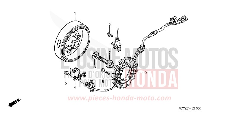 GENERATORE per XR400R FIGHTING RED (R134) del 2004