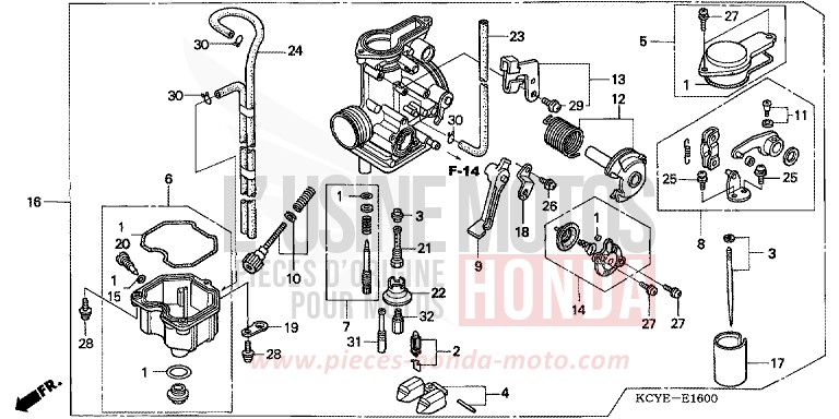 CARBURATORE per XR400R FIGHTING RED (R134) del 2004