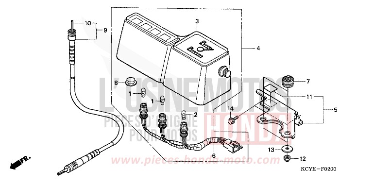 METER for XR400R FIGHTING RED (R134) from 2004