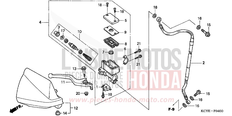 FR. BRAKE MASTER CYLINDER for XR400R FIGHTING RED (R134) from 2004
