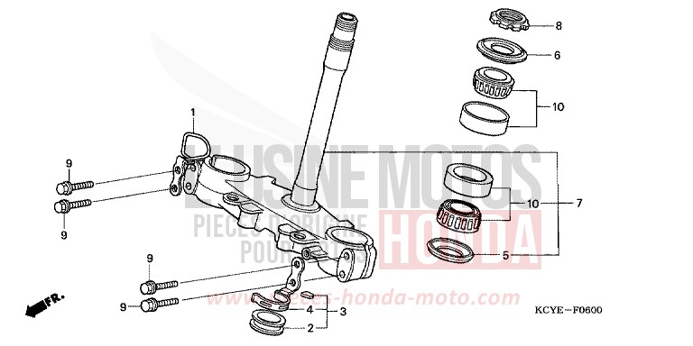PIANTONE STERZO per XR400R FIGHTING RED (R134) del 2004