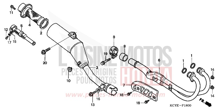 EXHAUST MUFFLER for XR400R FIGHTING RED (R134) from 2004
