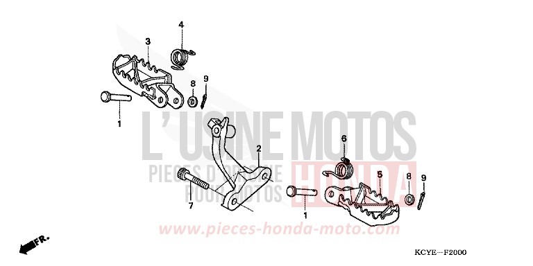 PEDANA per XR400R FIGHTING RED (R134) del 2004