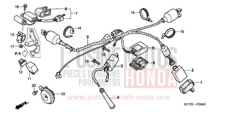 WIRE HARNESS/ IGNITION COIL for XR400R FIGHTING RED (R134) from 2004