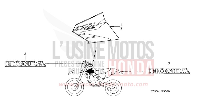 MARK for XR400R FIGHTING RED (R134) from 2004