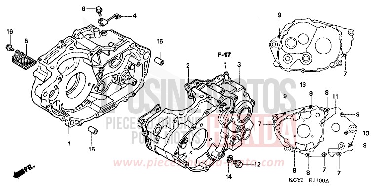 CRANKCASE for XR400R ROSS WHITE (NH196) from 1996
