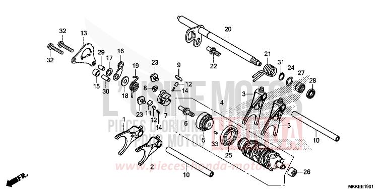 GEARSHIFT DRUM (CRF1000D/D2/DL/DL2) for CRF1000 PEARL GLARE WHITE (NHB53HB) from 2019