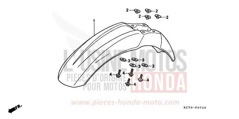 PARAFANGO ANTERIORE per XR400R ROSS WHITE (NH196) del 1997