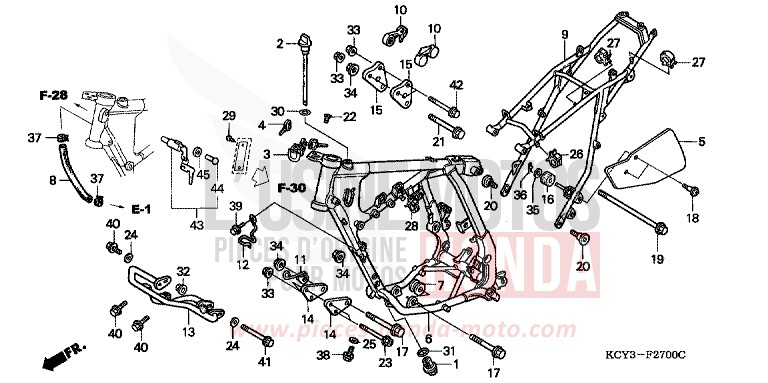 FRAME BODY for XR400R ROSS WHITE (NH196) from 1997