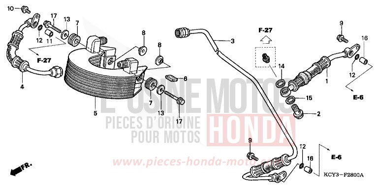OIL COOLER for XR400R ROSS WHITE (NH196) from 1997