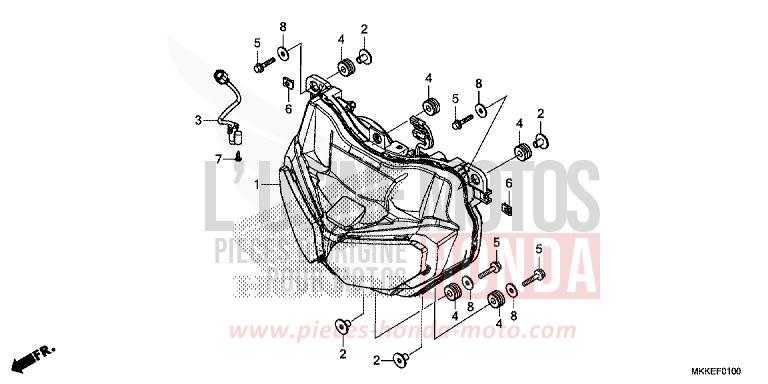 HEADLIGHT for CRF1000 PEARL GLARE WHITE (NHB53HB) from 2019