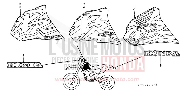 MARK (XR400RT/V/W) for XR400R ROSS WHITE (NH196) from 1998