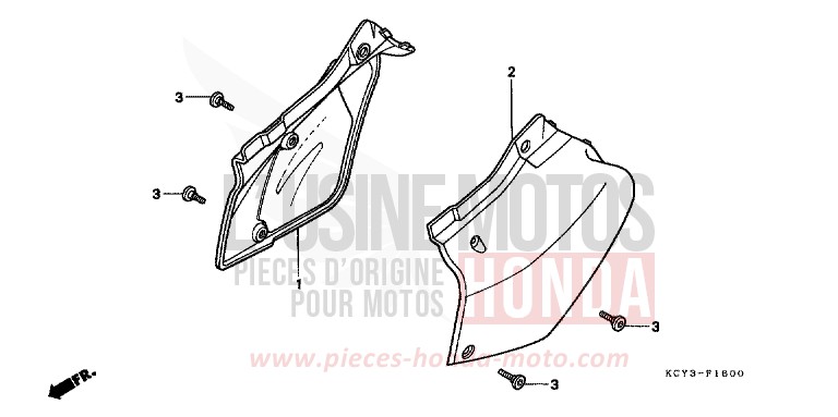 COPERTURA LATERALE per XR400R FIGHTING RED (R134) del 2000