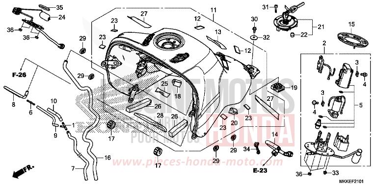 FUEL TANK/FUEL PUMP (CRF1000A2/AL2/D2/DL2) for CRF1000 PEARL GLARE WHITE (NHB53HB) from 2019