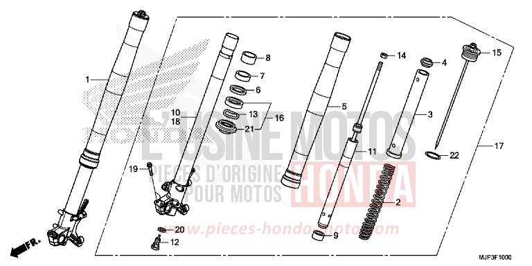 FRONT FORK for CRF1000 PEARL GLARE WHITE (NHB53H) from 2016