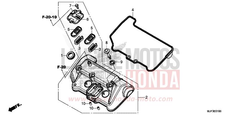 CYLINDER HEAD COVER for CRF1000 VICTORY RED (R334B) from 2016
