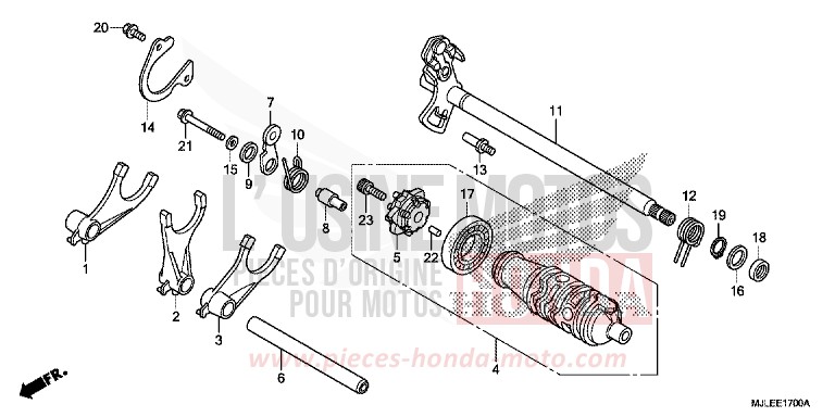 GEARSHIFT DRUM (NC750S/SA) for NC750SA MAT PEARL GLARE WHITE (NHB54) from 2014