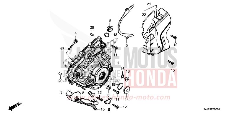 LEFT CRANKCASE COVER for CRF1000 VICTORY RED (R334B) from 2016