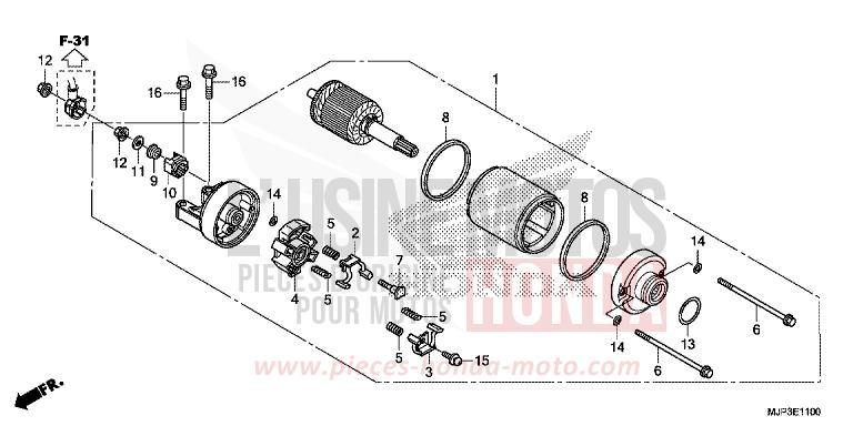 MOTORINO AVVIAMENTO per CRF1000 VICTORY RED (R334B) del 2016