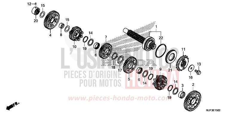 TRANSMISSION (COUNTERSHAFT) (CRF1000D) for CRF1000 VICTORY RED (R334B) from 2016