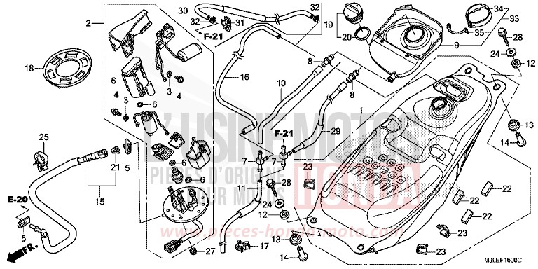 FUEL TANK/FUEL PUMP for NC750SA SEAL SILVER METALLIC (NHA14) from 2014