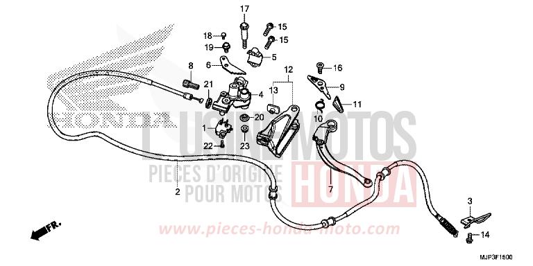 PARKING BRAKE LEVER for CRF1000 VICTORY RED (R334B) from 2016