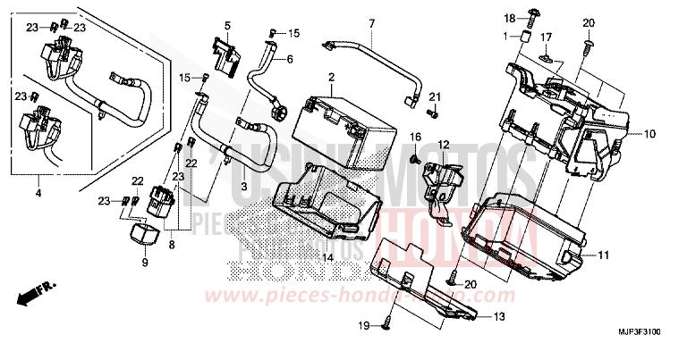 BATTERY for CRF1000 VICTORY RED (R334B) from 2016