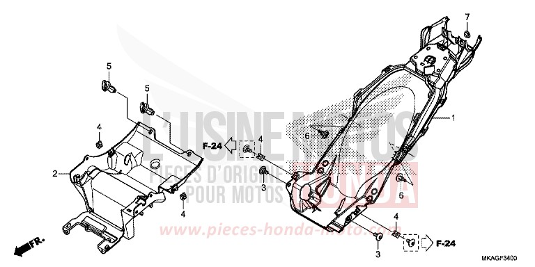 REAR FENDER for NC750S VICTORY RED (R334) from 2016