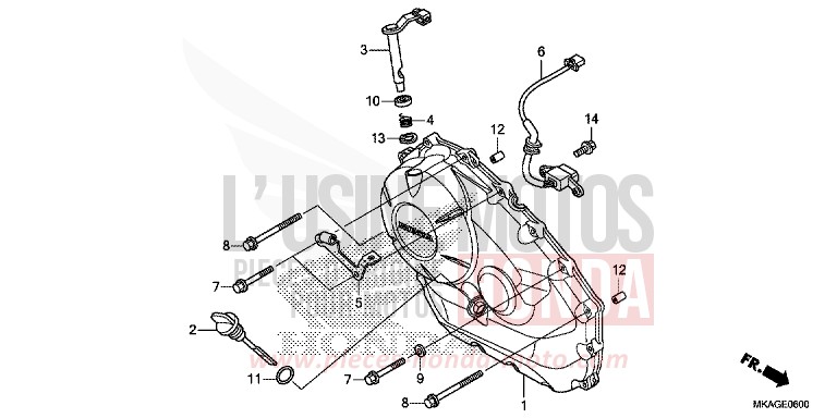 RIGHT CRANKCASE COVER (NC750S/SA) for NC750S GRAPHITE BLACK (NHB01K) from 2017