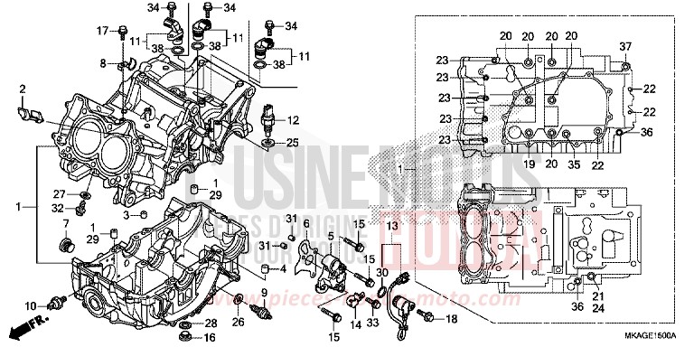 CRANKCASE for NC750S GRAPHITE BLACK (NHB01K) from 2017