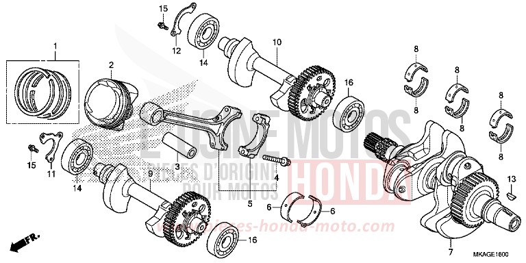 CRANKSHAFT/PISTON for NC750S GRAPHITE BLACK (NHB01K) from 2017