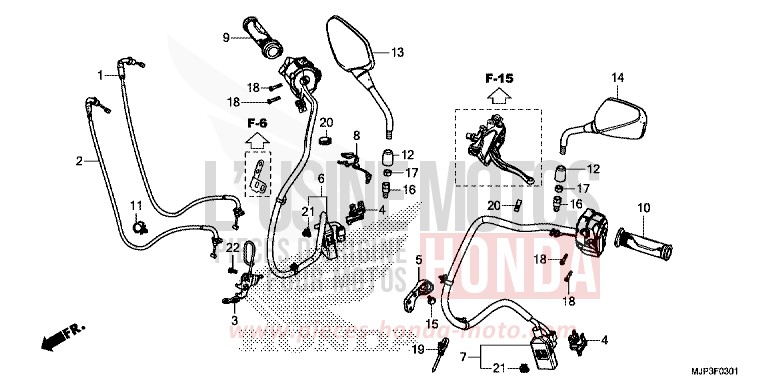 SWITCH/CABLE (CRF1000D) for CRF1000 DEGITAL SILVER METALLIC (NHA30) from 2016