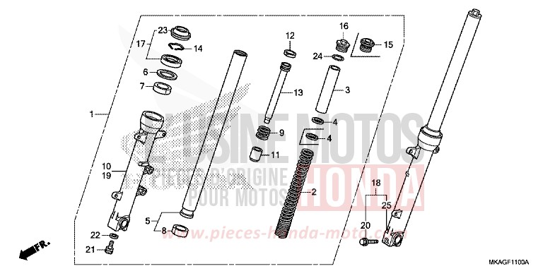 FRONT FORK for NC750S MAT GUNPOWDER BLACK METALLIC (NH436E) from 2017