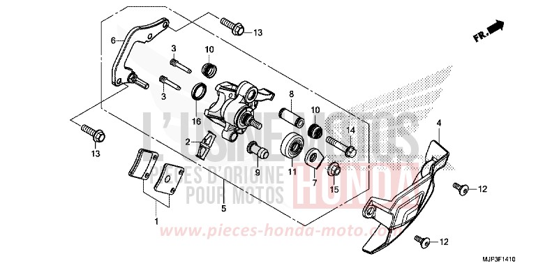 PARKING BRAKE CALIPER for CRF1000 DEGITAL SILVER METALLIC (NHA30) from 2016