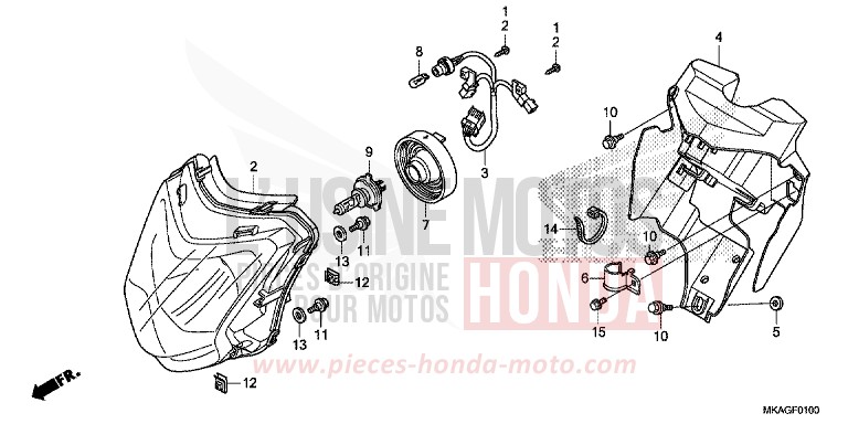 HEADLIGHT for NC750S CANDY PROMINENCE RED (R342) from 2017