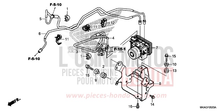 MODULATORE ABS per NC750S CANDY PROMINENCE RED (R342) del 2017