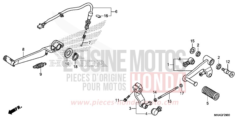 PEDAL for NC750S CANDY PROMINENCE RED (R342) from 2017