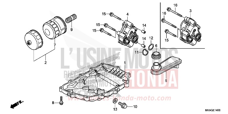 OIL PAN/OIL PUMP for NC750S GRAPHITE BLACK (NHB01) from 2017