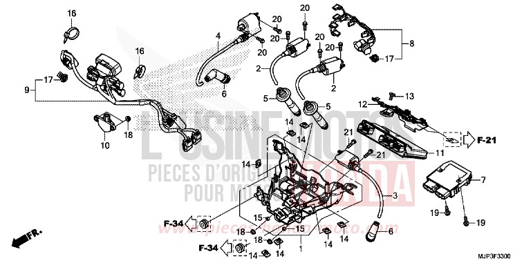 SUB HARNESS/IGNITION COIL for CRF1000 DEGITAL SILVER METALLIC (NHA30) from 2016